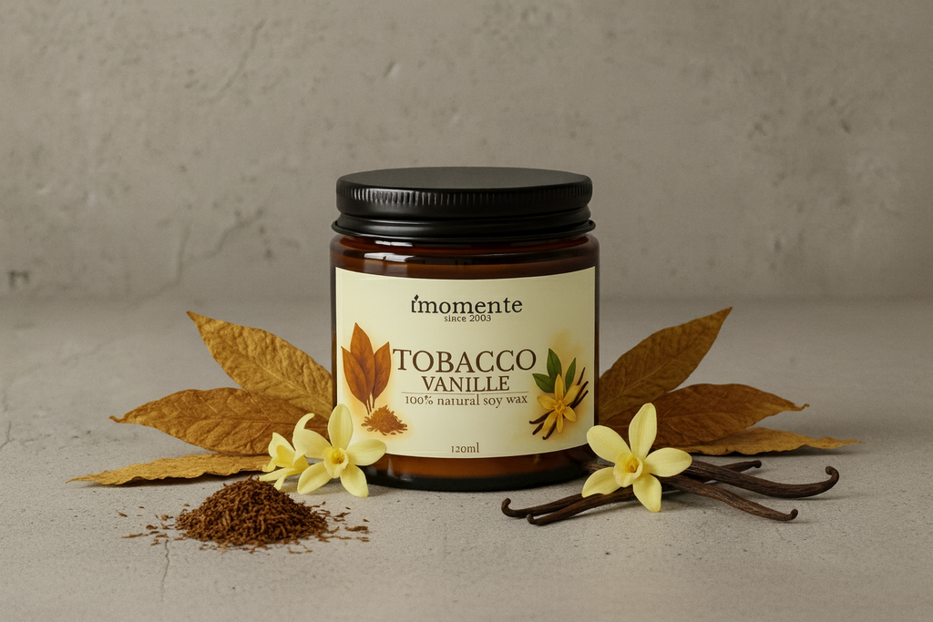 Świeca sojowa MOMENTE Tobacco Vanille – 120 ml