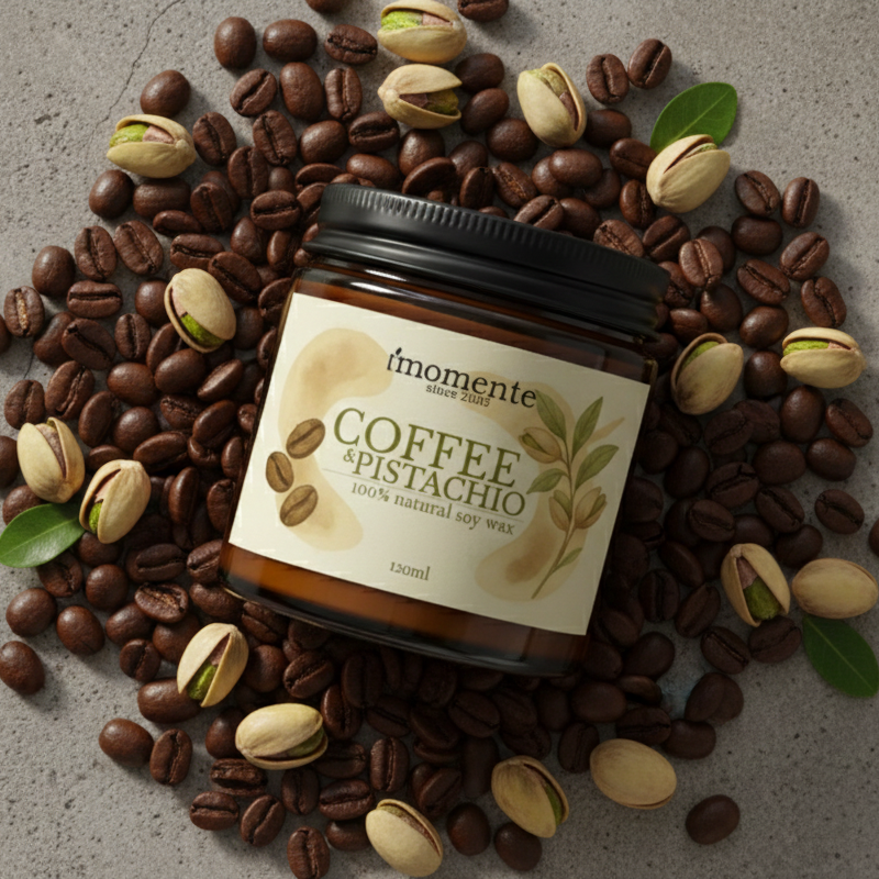 Świeca sojowa MOMENTE Coffee & Pistachio – 120 ml