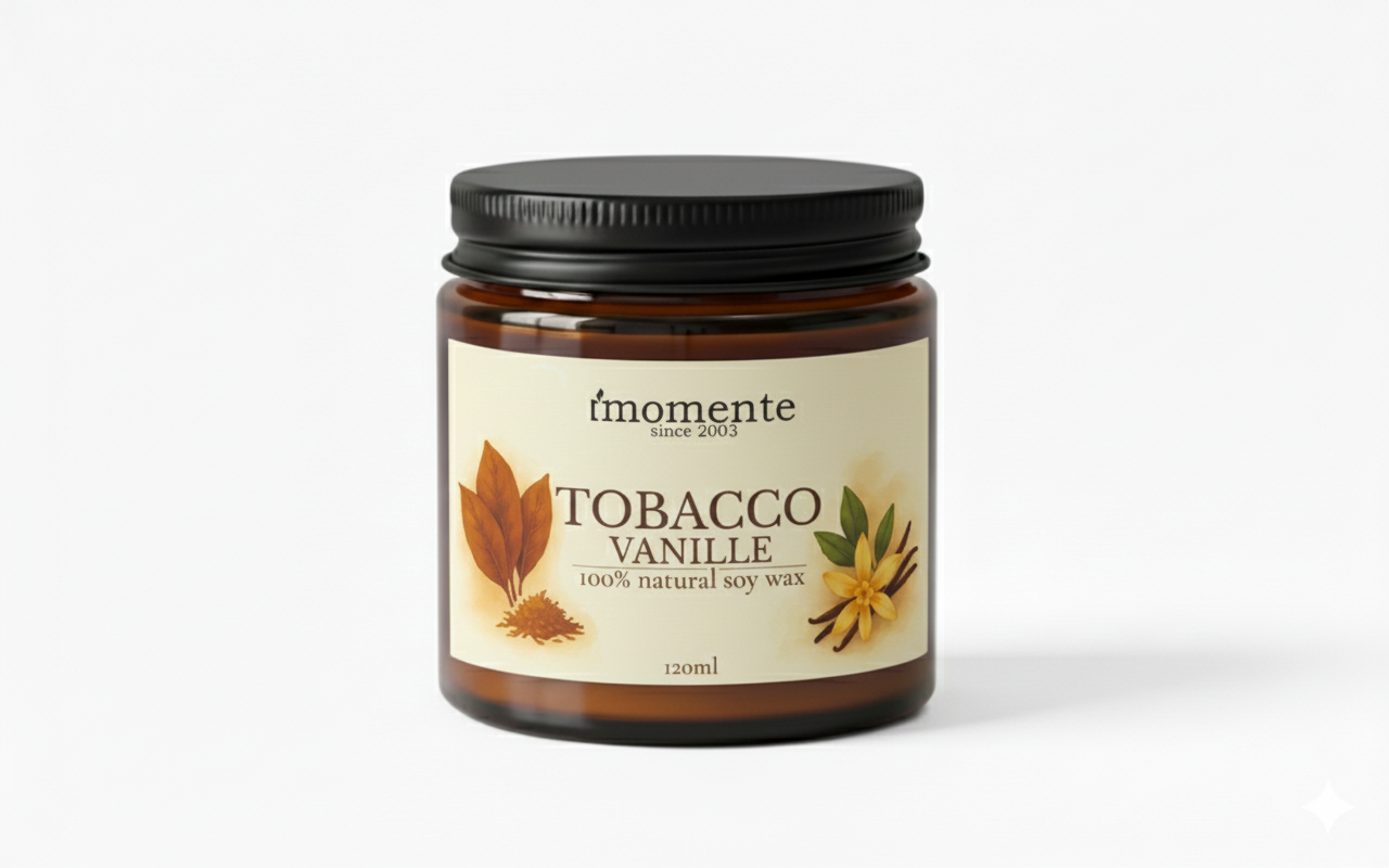 Świeca sojowa MOMENTE Tobacco Vanille – 120 ml