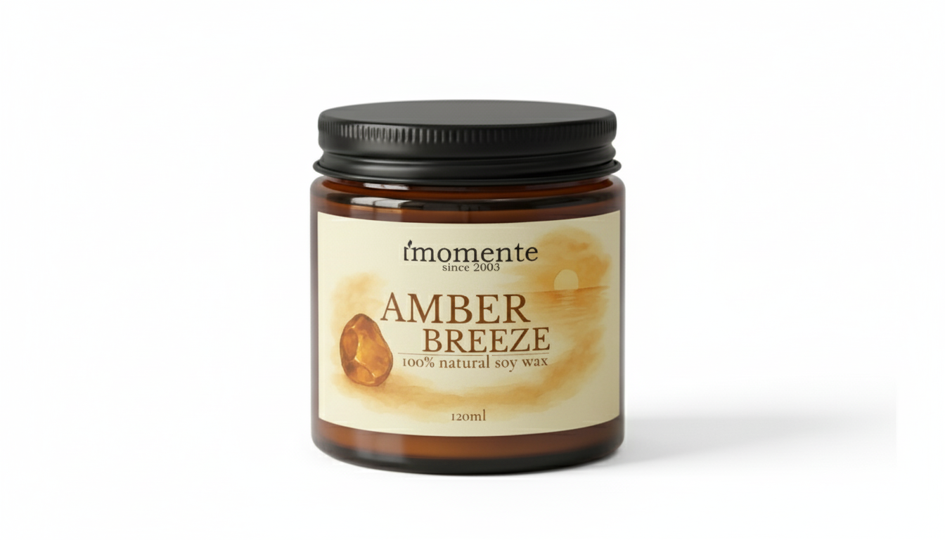 Świeca sojowa MOMENTE – Amber Breeze 120 ml