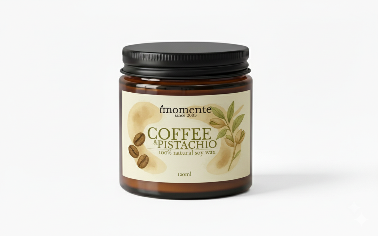 Świeca sojowa MOMENTE Coffee & Pistachio – 120 ml